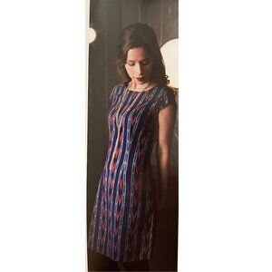 Mata Traders Ikat Mini Dress Blue | Size XS
